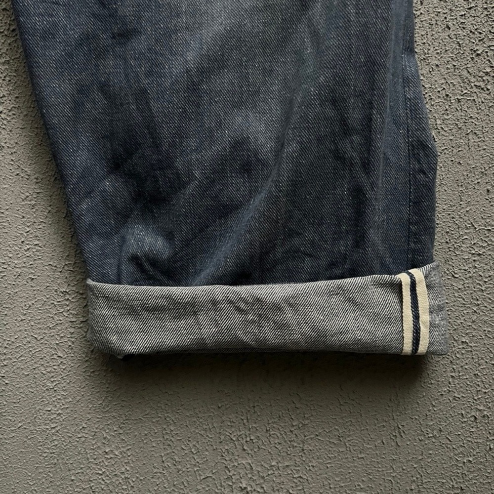 Vintage Broad Fall Denim Work Pants 38x28 Blue 1940s 1950s Selvedge Amish - Picture 3 of 12